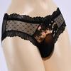 Bielizna Męska Sissy Pouch Majtki Z Nadrukiem Koronka Przezroczyste Figi Gejowska Przezroczysta Bielizna Falbanki Bielizna Kształtująca Pouch Majtki
