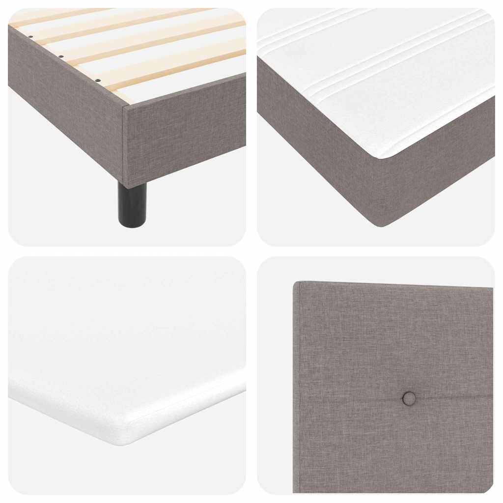 Box Spring Bed with Headboard Taupe 90 x 200 cm Fabric