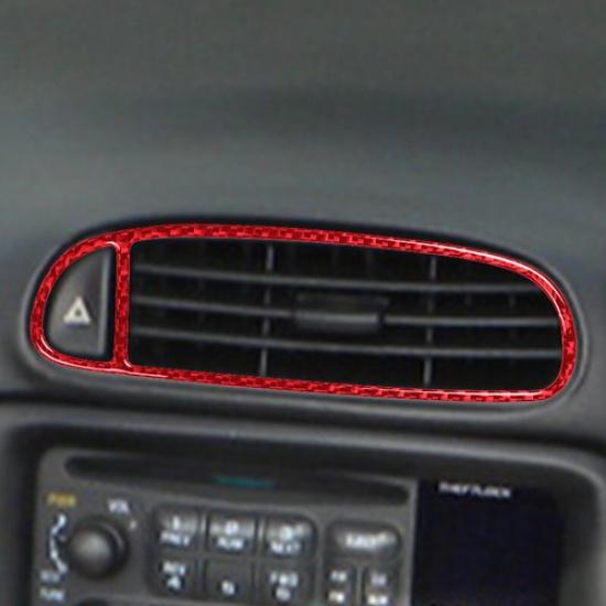 Bright Red Carbon Fiber Car Front Air Vent Frame Sticker For Corvette C5 2002 04