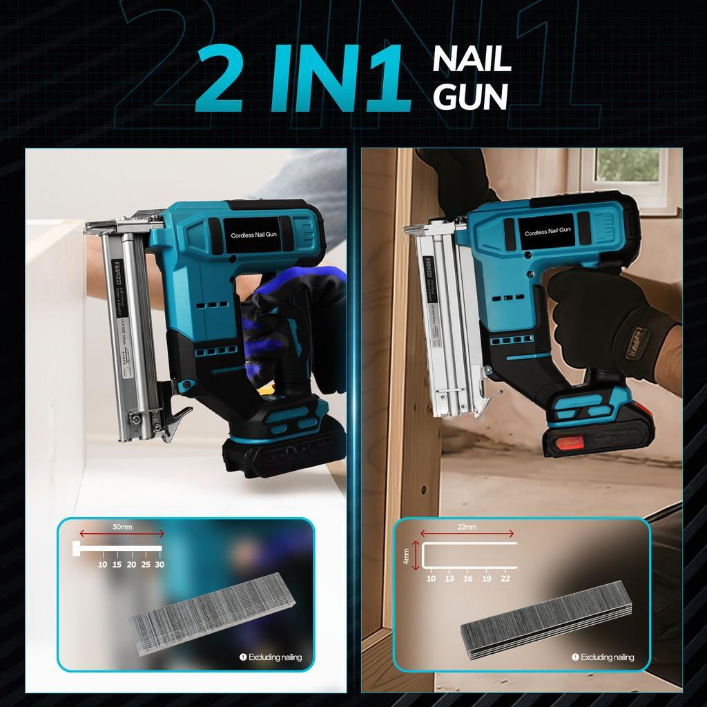 2000W 2-In-1 Woodworking Repair Machine Cordless Portable Electric Nail Gun Handheld Electric Nailer Stapler