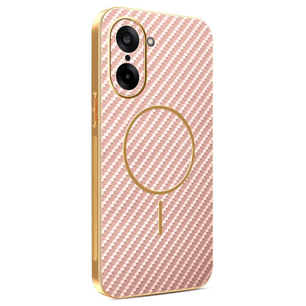 For OnePlus Ace 5 Racing 5G/Nord CE5 5G Phone Case Carbon Fiber Textured Electroplated TPU Back Cover