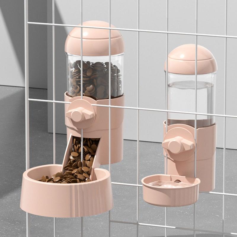 Pet Dog Cats Automatic Feeders Drinking Bowls Container Cage Durable To Use Gift Large Capacity And Large Water Sink