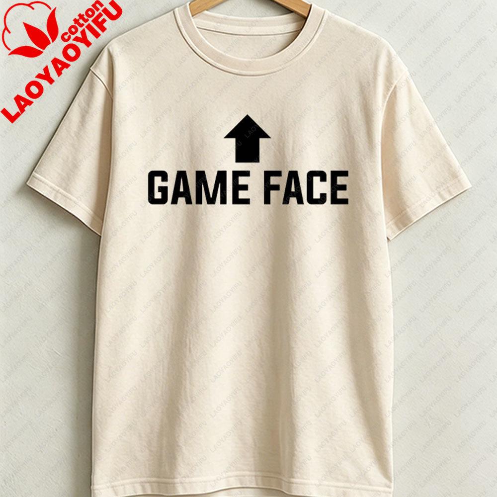 Game Face Gadget Nerd Geek Gamer Funny Unisexs Cotton TShirt Funny Outdoors High Quality Cotton Shortsleev Regular Tops Oneck