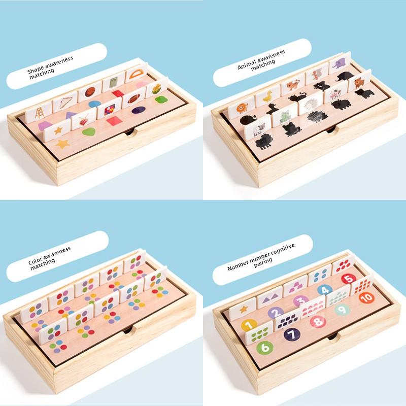 New Popular Pattern Matching Game Shape Cognitive Toy Educational Toys Wooden Multi Functional Game Box Gift Boys and Girls