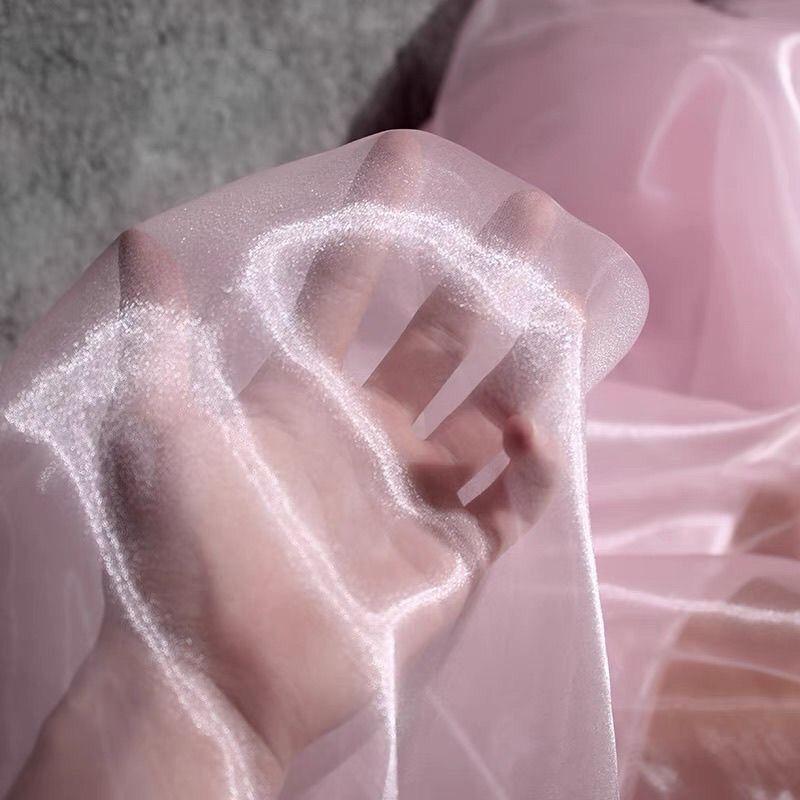 DIY Christmas Tree Bow Decoration Transparent Pearlescent Slightly Hard Organza Fabric Wedding Floral Wedding Dress Gowns Fabric