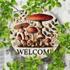 Metal Mushroom Sign Round Wall Art For Home Decor Garden Porch Plaque 7.8x7.8 Inch