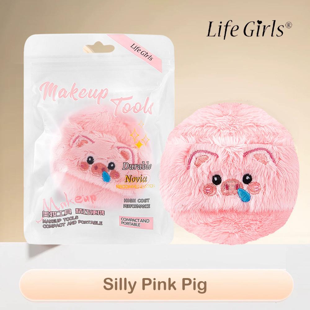 GECOMO Bear Long Velvet Powder Puff No Powder Blush Setting Flocking Powder Puff Plush Air Cushion