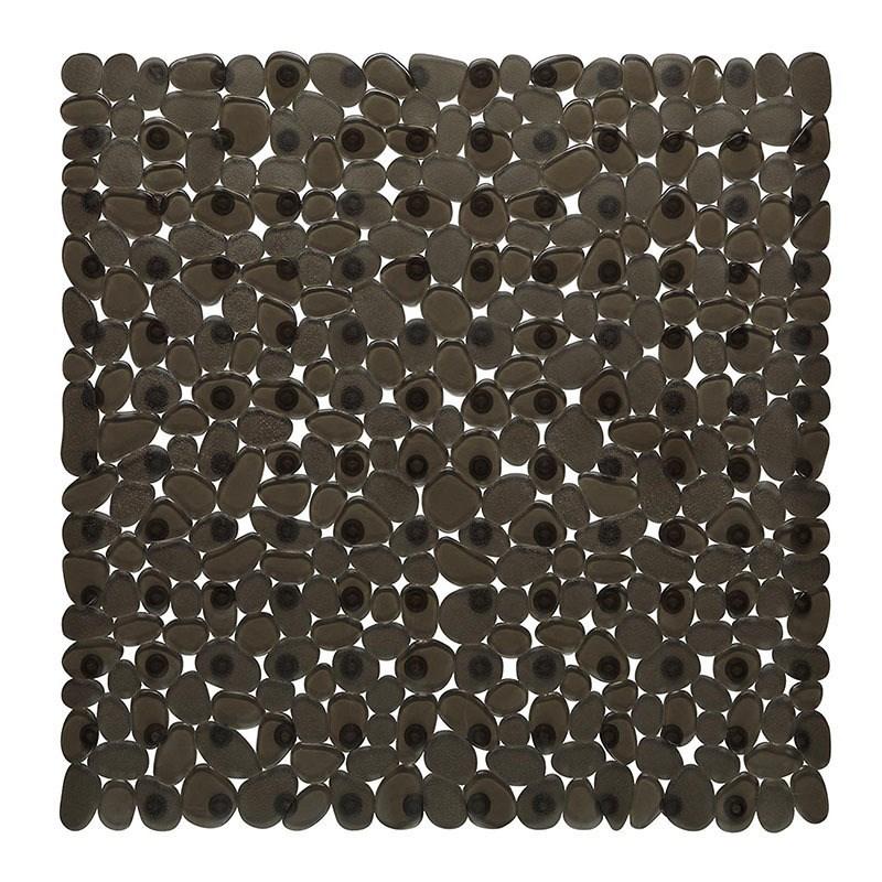 Modern Style Pvc Cobblestone Square Pebble Bathroom Non-Slip Mat Stone Bathroom Mat Bathroom Shower Room Bath Mat Drainage Hole about 54x54cm