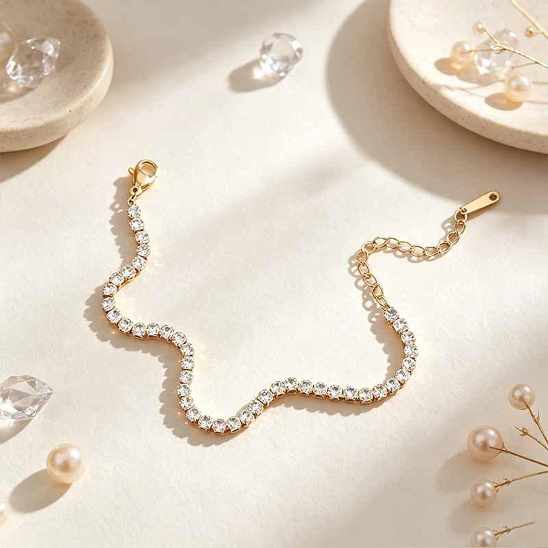 European and American best-selling light luxury high-end diamond-encrusted bracelet for women, stainless steel zircon bracelet, in-stock direct sale