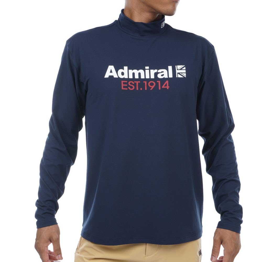 

Admiral Golf ADMA370 Men s Classic Half Union Jack Long Sleeve Mock Neck Shirt, Navy