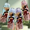 1PC African Woman Culture Art 750ml Color Plastic Sports Water Bottle Leakproof Flip Straw Lid Suitable for Sports Office Home Use