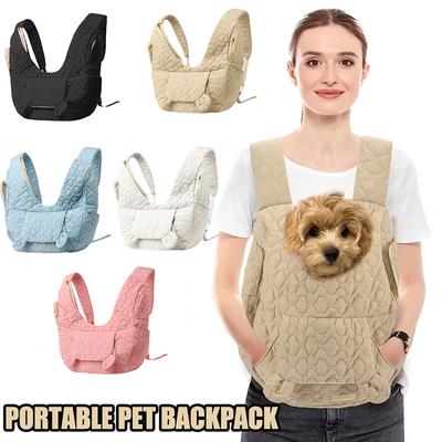 Haustierzubehör Kleiner Hund Front-Rucksack Stilvoll Gesteppt Faltbar Leicht Für Reisen Und Outdoor-Abenteuer