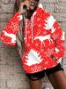 New Women's Christmas Style Hoodie Women's Long Sleeved Hooded Casual Pullover 3D Christmas Element Printed Loose Pullover Tops