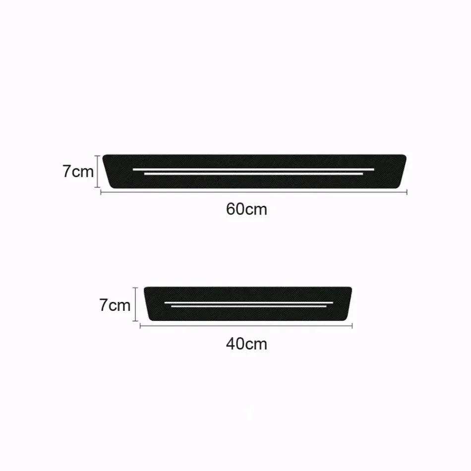 4pcs Universal Car Door Anti Scratch Protector Sticker Carbon Fiber Car Door Sill Protection Strip Decorative Auto Accessories