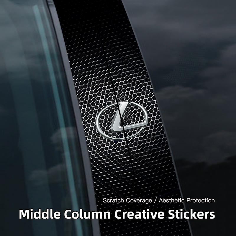 2Pcs Car B-pillar Stickers Auto Center Column Decoration Decal For Lexus F SPORT LBX NX RX 350h 450h Plug-in Hybrid ES UX 300e ADZ1