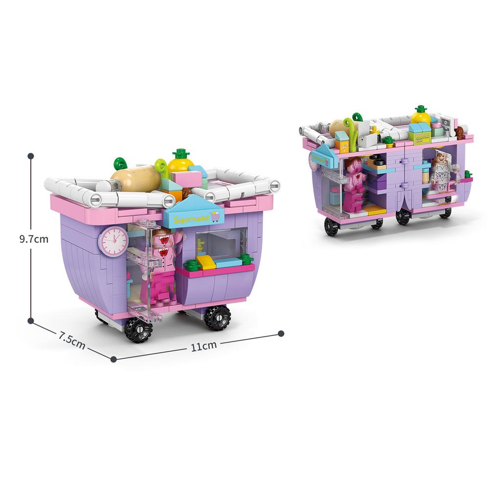 8 Style Mini Street View City Architecture Building Blocks Snack Store Shop House Model Bricks Puzzle Castle Toys for Children