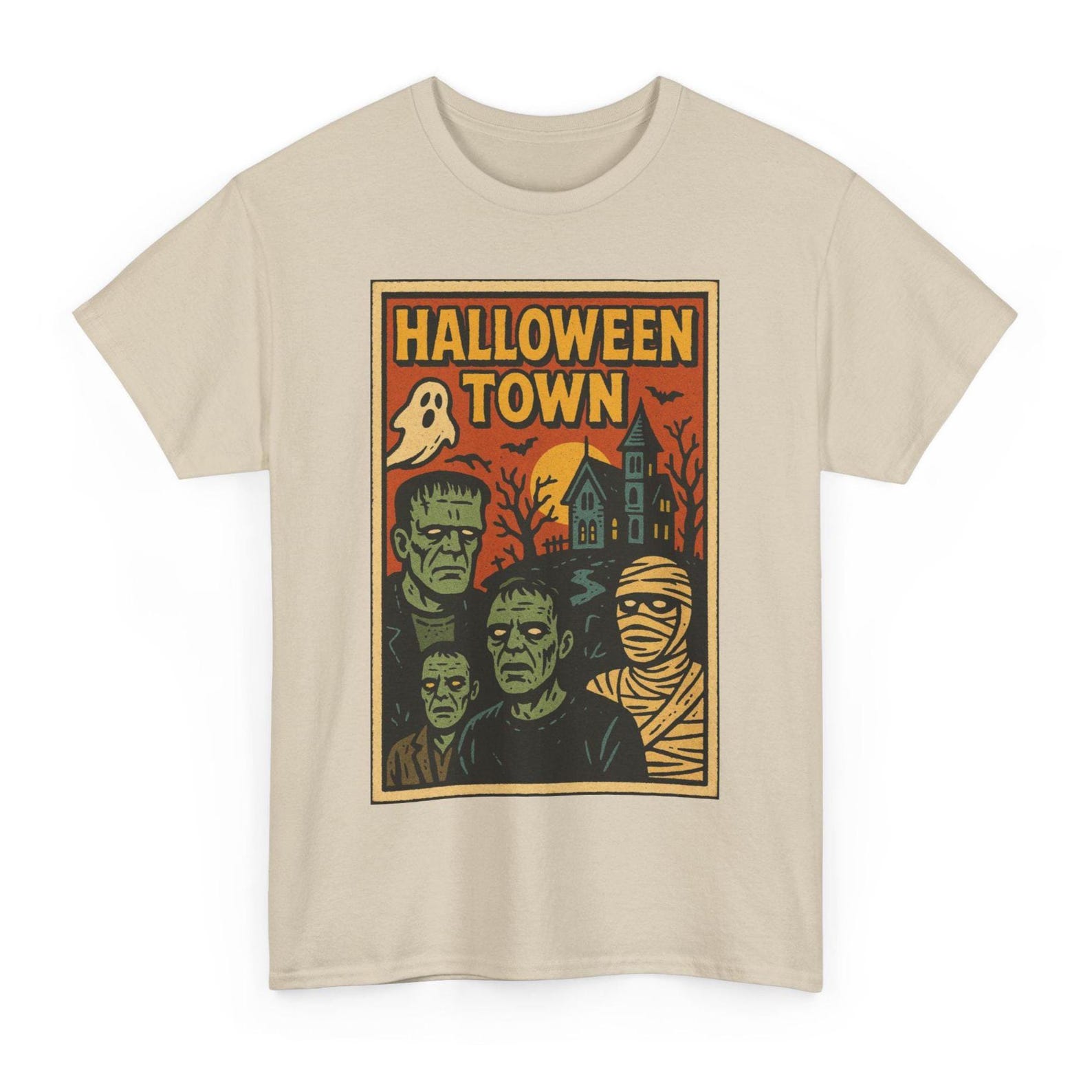 Halloween Town T-Shirt: Retro Comic Spooky Tee, Gothic Horror XL