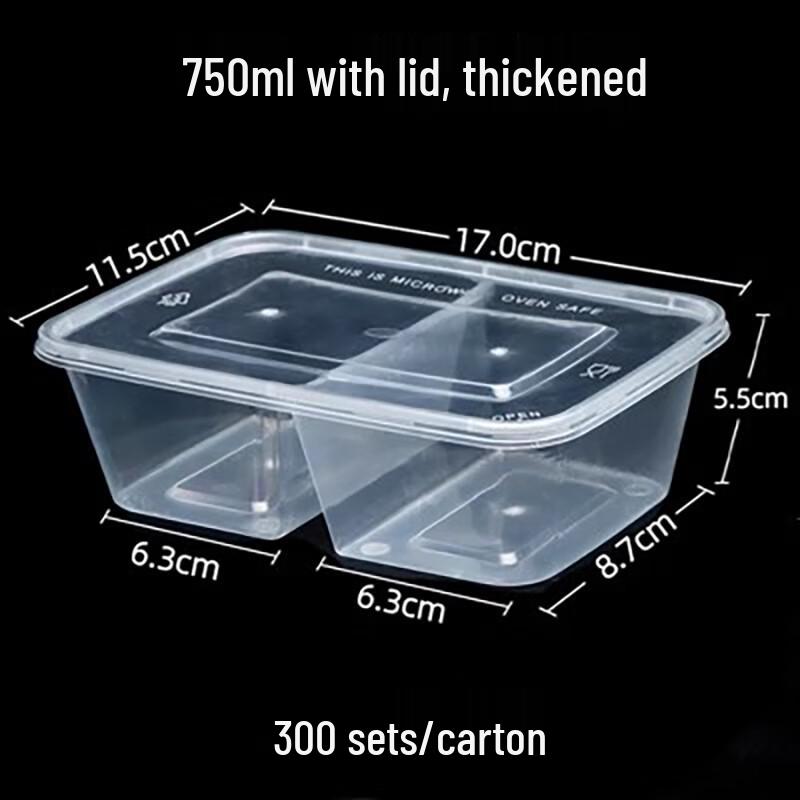 LIJIA KITCHENWARE Disposable Dual-Compartment Meal Containers