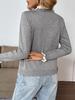 2025 Sweet Retro Women's Lace Patchwork Gray Sweater for Autumn/Winter