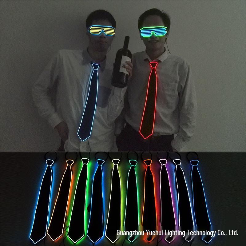 LED Glowing Party Tie for Prom, Bar, Festival, Nightclub & Waitstaff