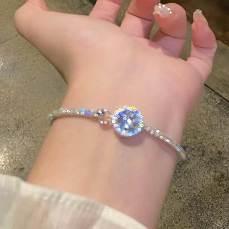 Взрывной циркониевый браслет, браслет с бриллиантовым блеском, женственный, корейская версия изысканных новых украшений.