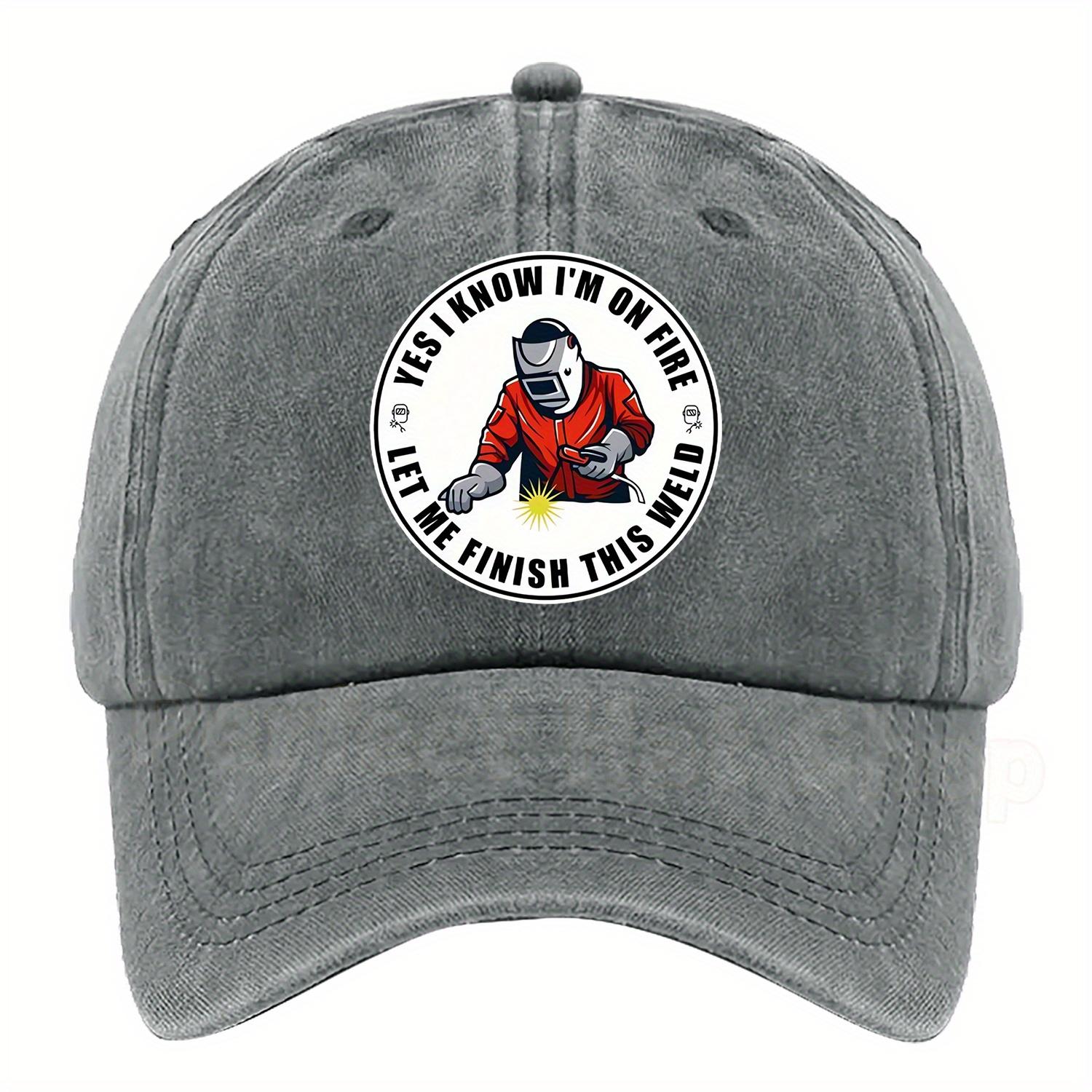 ДА Я ЗНАЮ ЧТО Я В ОГНЕ ДАЙТЕ МНЕ ЗАКОНЧИТЬ ЭТУ СВАРКУ Веселая и Юмористическая Бейсболка Регулируемая Подходит для Любого Сезона One Size