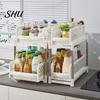 Double-layer Bathroom Organizer Sliding Under-sink Storage Rack Double-Layer Design Large Capacity Kitchen Shelf Strong Load-bearing Easy Assembly