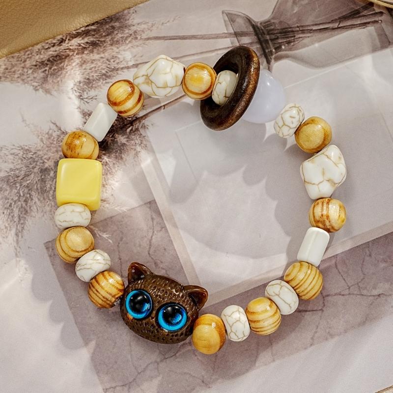 Zarif Kedi Takı Boncuklu Bileklik Trend Boncuklu Bileklik Kedi Uçlu Süsleme Günlük Kullanım Tarihler Partiler İçin