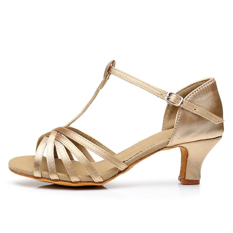 Ladies Latin Dance Shoes Girls T-strap High-heeled Dance Shoes Ladies Dance Shoes Jazz Ballroom Salsa Shoes About 5cm/7cm