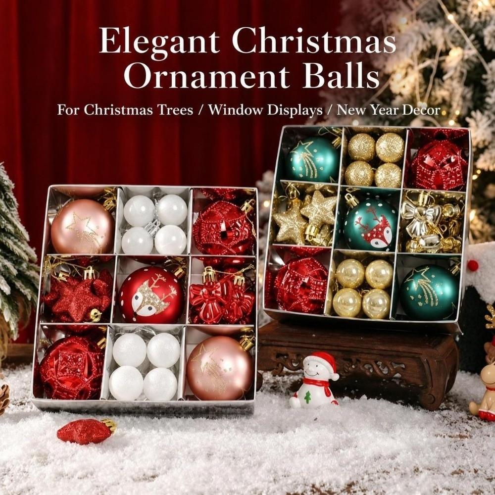 35Pcs/Set 6CM Christmas Ball Creative Xmas Baubles Christmas Pendant Decorations  Scene Supplies