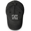 PRAY" Print Adjustable Baseball Cap, Mesh Hat Adjustable Strap Breathable Raw Brim Sporting Snapback Baseball Hat