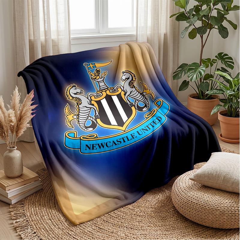 Coperta in Flanella con Stampa del Newcastle United Football, Coperta Morbida Calda Leggera per Divano Letto Campeggio