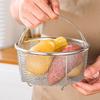Mesh Steaming Basket Stainless Steel Comfortable Handles Heat Resistant Steaming Basket for Cooking Kitchen 18x18cm