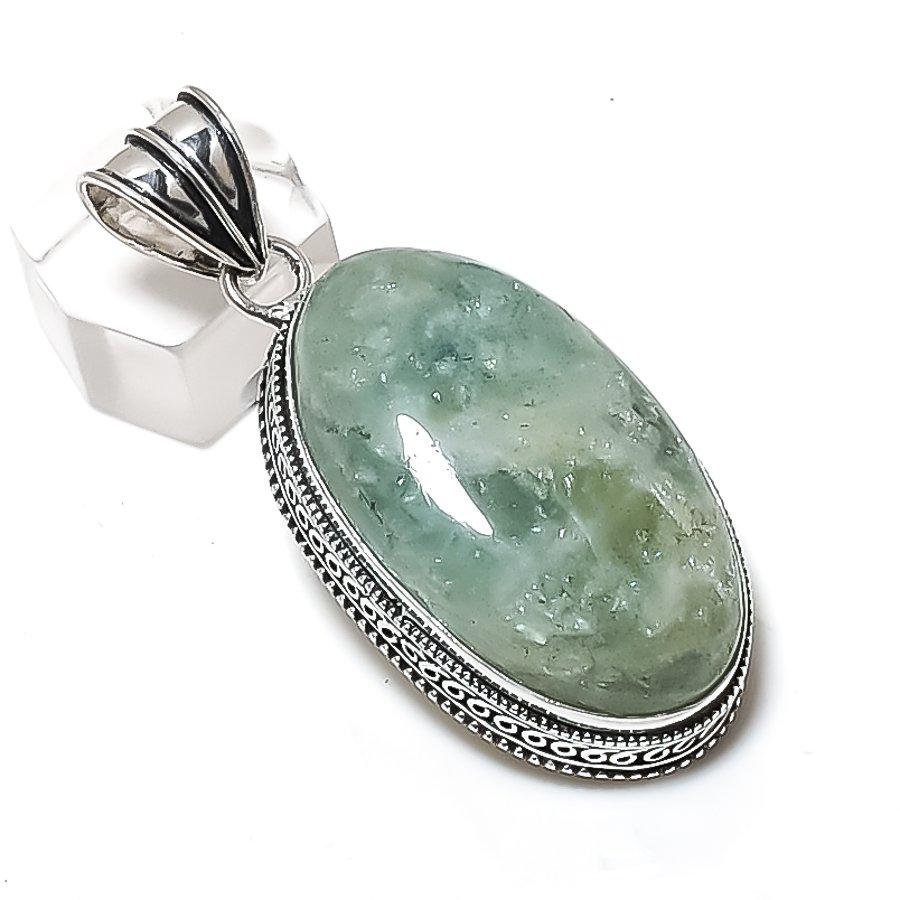 

Aquamarine Gemstone Handmade 925 Sterling Silver Jewelry Pendant 2.29 O7Z01