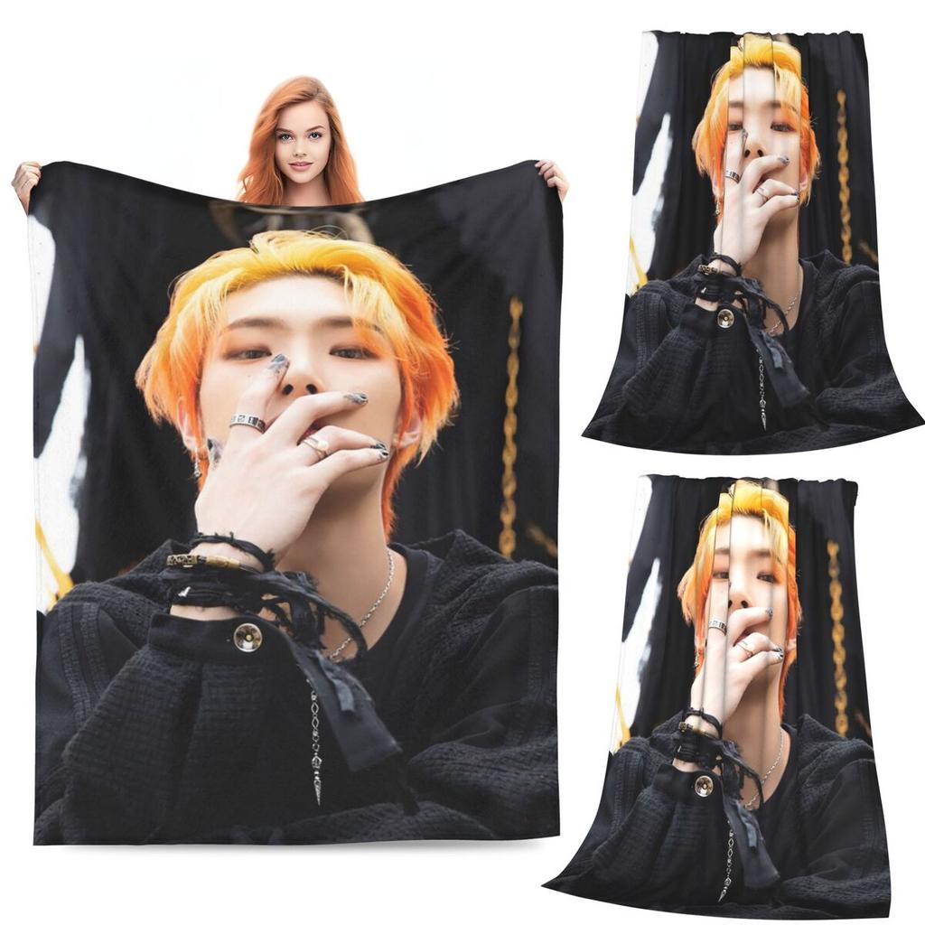 Mingi Ateez - Spin Off From The Witness Halazia Blankets Flannel Sofa Throw Blanket Warm for Home Bedroom Throws Bedspread
