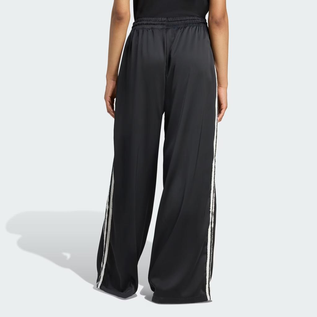 Adidas Originals 3-Stripes Satin Wide Leg Pants Ruffle Striped Sports Fashion Simple Casual Trousers Women Pants KC8813