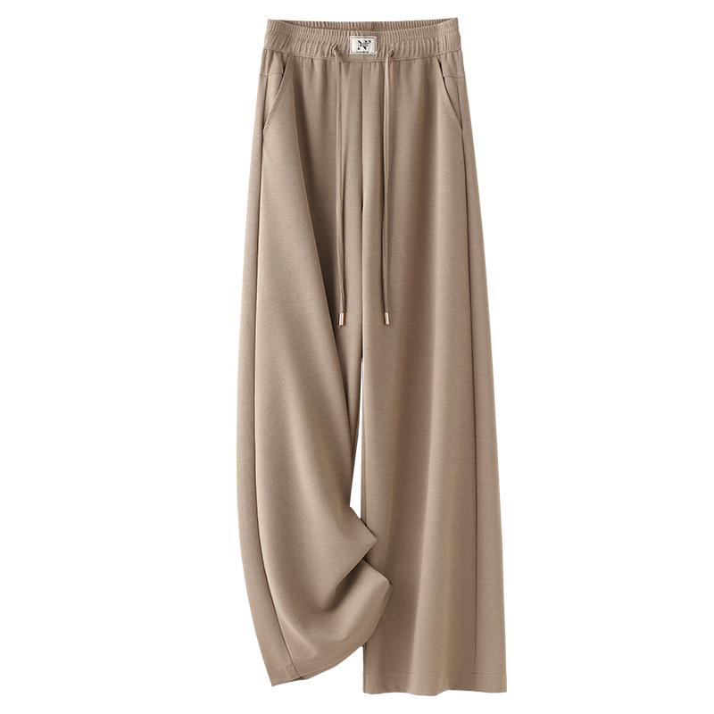 

2025 Spring Women s Khaki Wide-Leg High-Waist Loose Fit Trousers XL хаки
