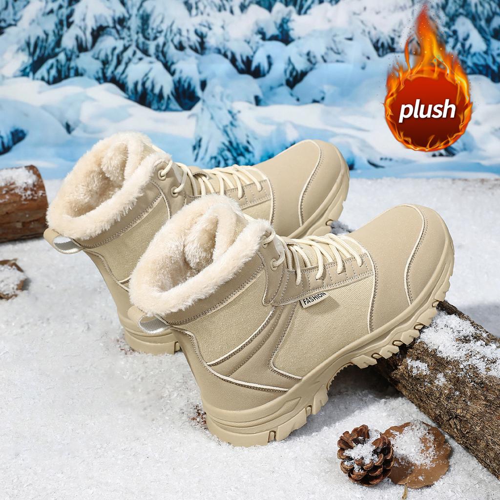 TUINANLE Snøstøvler Plysj Varm Ankelstøvletter for Kvinner Vintersko Dame Vinter Fottur Gå Støvletter
