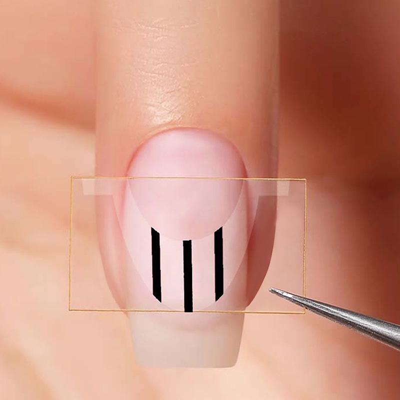 Deep U French Manicure Strip Nail Art Form Fringe Tip Stencil Guides Sticker Diy Line Tips Decoration Tool Self-Adhesive