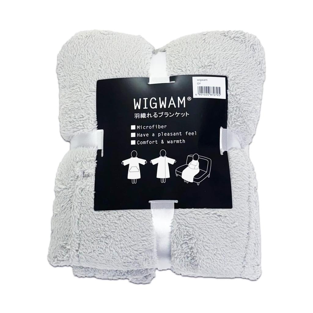 WIGWAM Wearable Blanket, Gray (136cm Wide x 150cm Long), Loungewear, Cold Weather Protection, Unisex, with Front Pocket and Button Closure