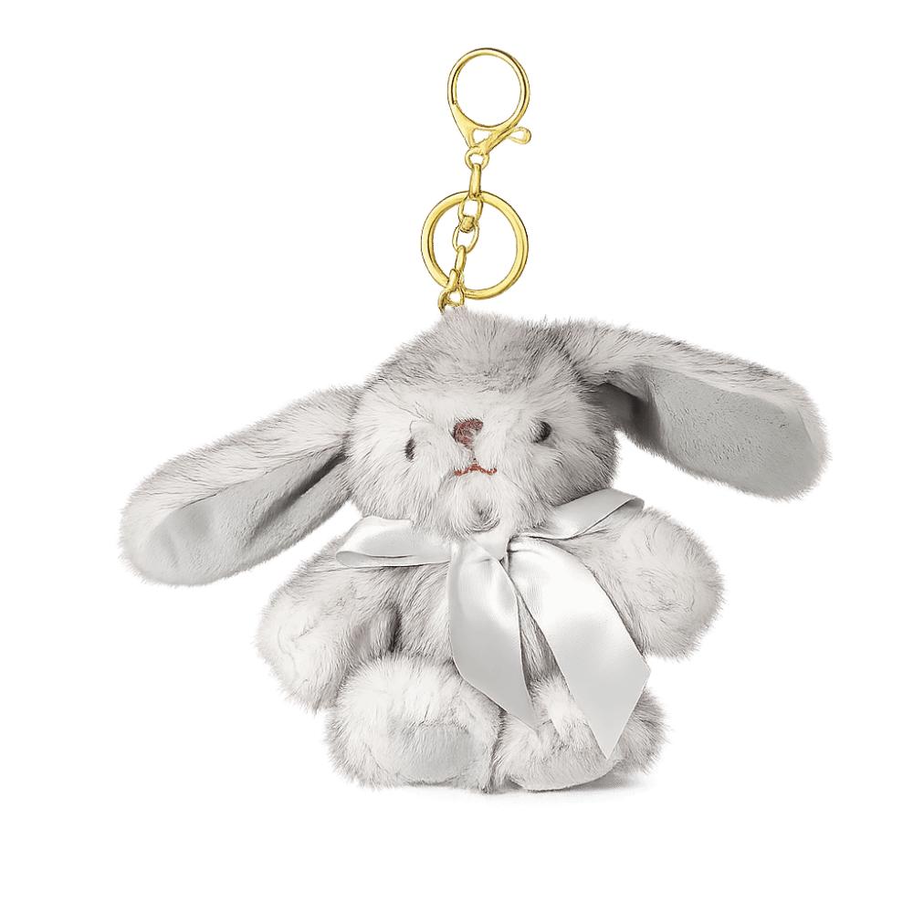 

Pompom Easter Bunny Key Ring Cute Cartoon Animal Bag Charm Pendant Plush Rabbit Keychain Kids Toys серый