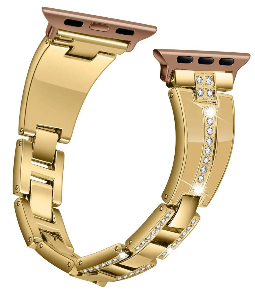 Resin+Metal Strap for Apple Watch 45mm 44mm 42mm 40mm 41mm 46mm 49mm Women Diamond Bracelet Iwatch Ultra 10 9 8 7 6 5 4 SE Band