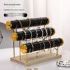Upgraded 3 Tier Bracelet Organizer Stand Wooden Flannel Wrap Jewelry Display Stand Detachable Metal Necklace Storage Rack Women