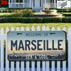 D Flat Marseille Vintage Sign Home Decor Retro Wall ArtGift for City Lovers Studio Wall Decoration Restaurant Decor