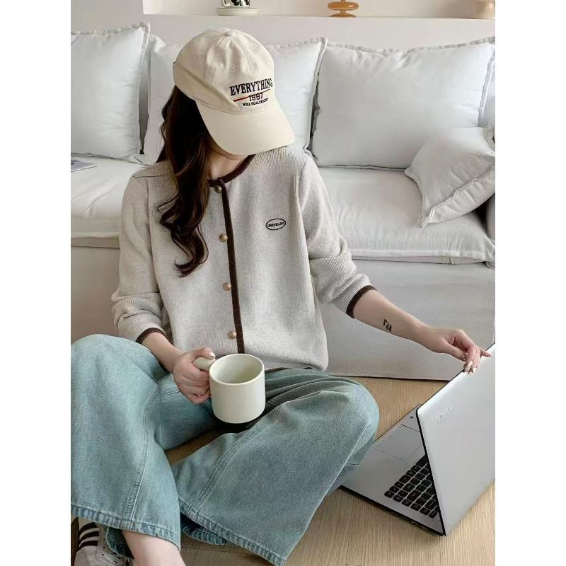 

Осень и зима новая модная куртка-свитер женская мягкая восковая комфортная с длинным рукавом вязаный кардиган топ