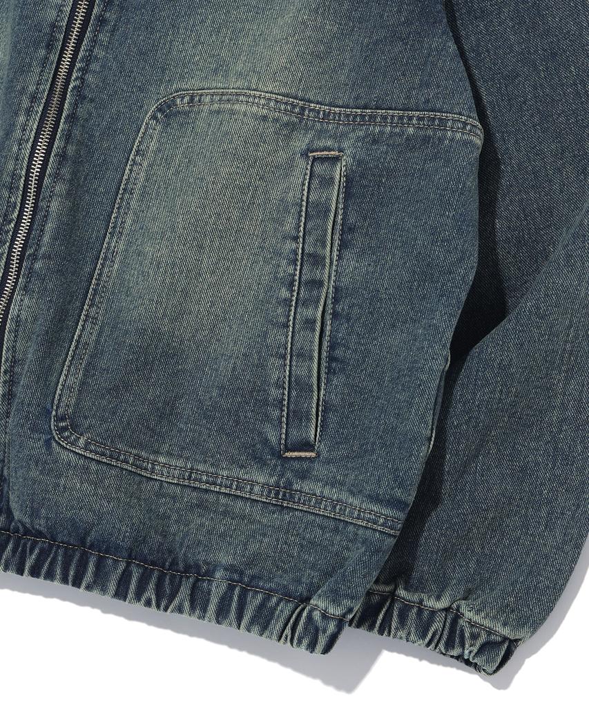 Annoyed Brushed Denim Zip-Up Hoodie Lq1Ju013_Dark Indigo