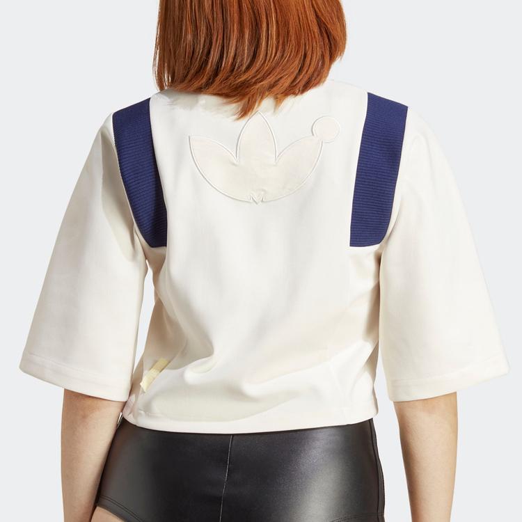 Adidas Blue Version Crop Track Jacket Women Chalk White IB5793