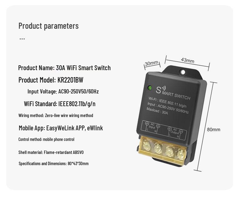 30A WiFi Smart Remote Switch & Timer Control Disconnect
