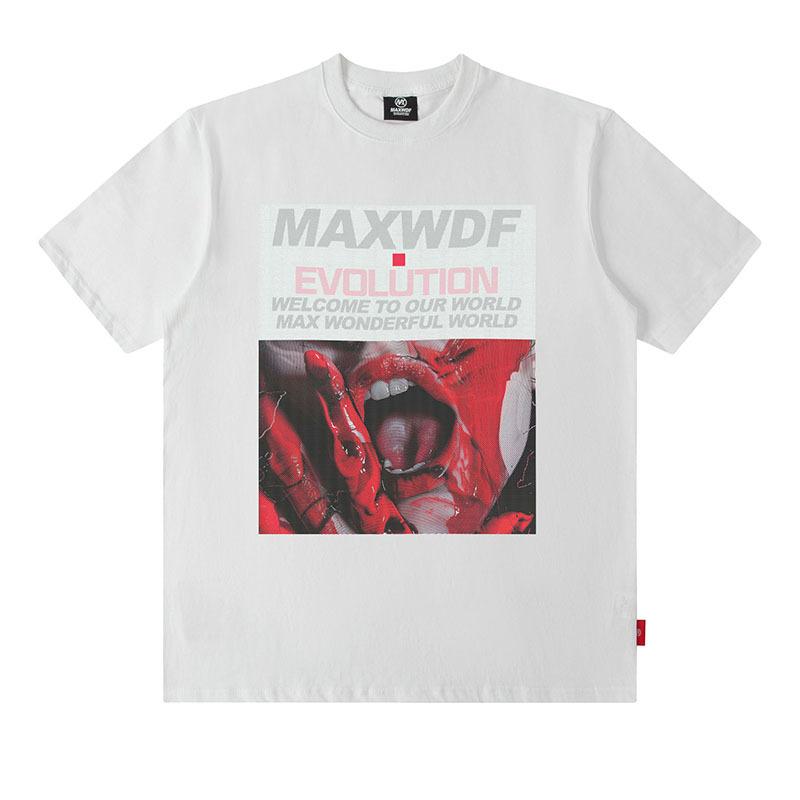 American Retro Trendy T-Shirt Men'S Oversize Hip-Hop Portrait Printing Casual Cotton Short-Sleeved T-Shirt Men'S