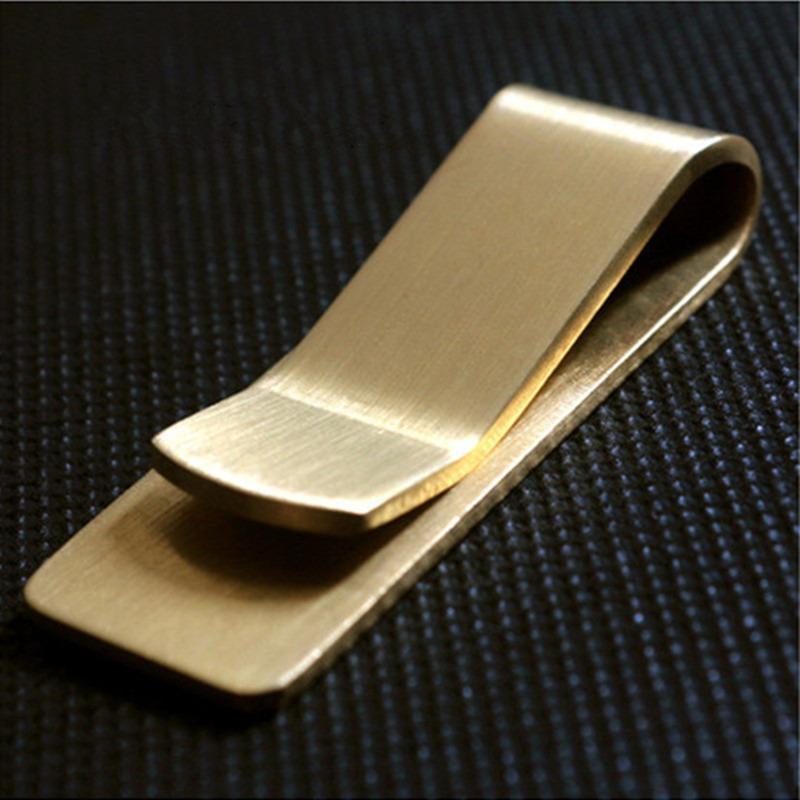 Portafoglio Fermasoldi in Ottone Massiccio Vintage Spessore 1,5 mm Metallo Uomo Fermasoldi per Contanti Banconote Porta Documenti ID Carte di Credito Borsa Mini da Uomo